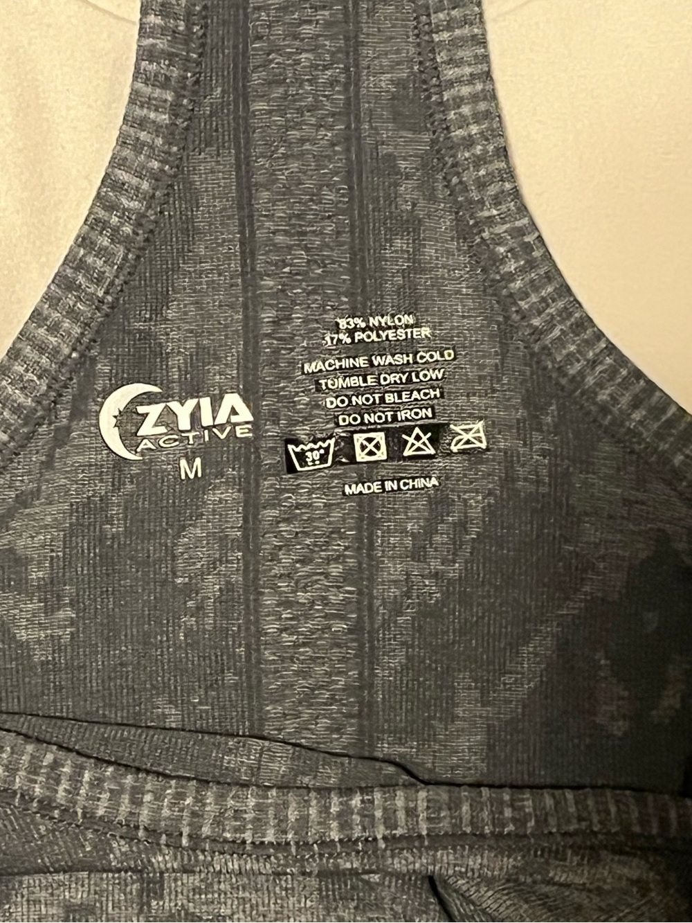 ZYIA Charcoal Patterned Racerback Tank - Picture 3 of 3